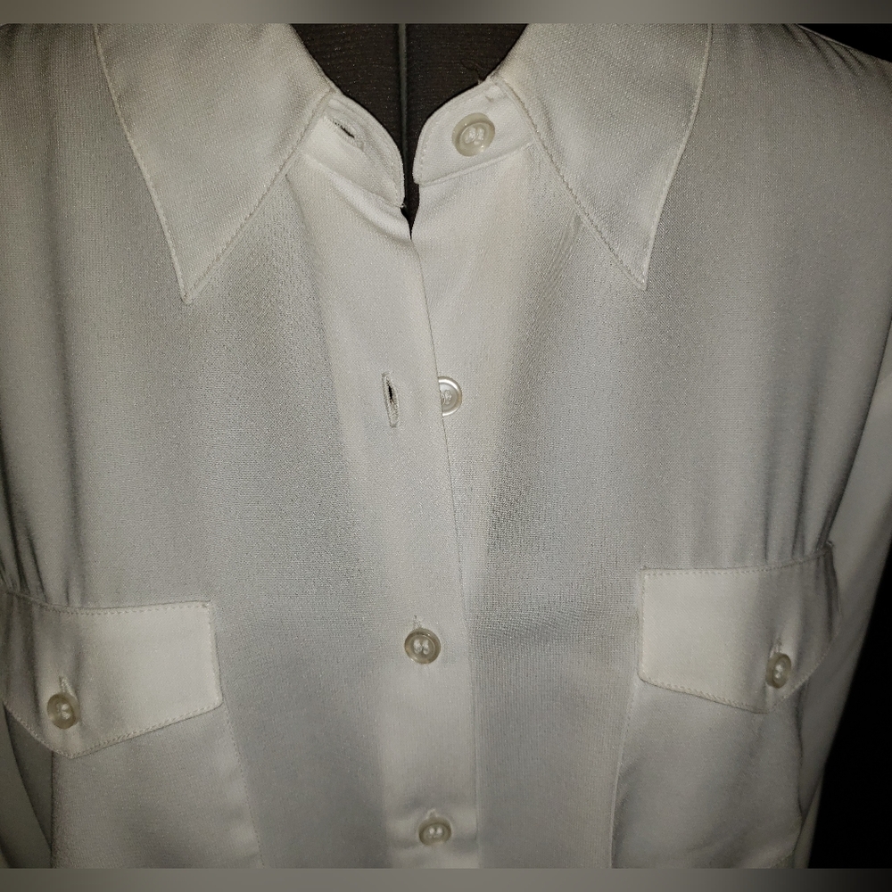 Women's White Joanna Blouse, 3/4 sleeves